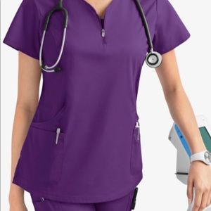 Butter-soft purple scrub top XXL